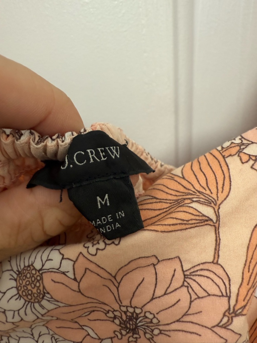 J.Crew Square Neck Long Sleeve Light Pink Floral Mini Dress M Pockets Spring - Picture 4 of 6